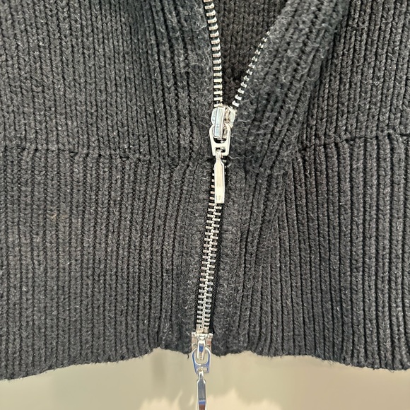 Abercrombie & Fitch zip up ribbed sweater cardigan jacket black medium - Picture 4 of 6